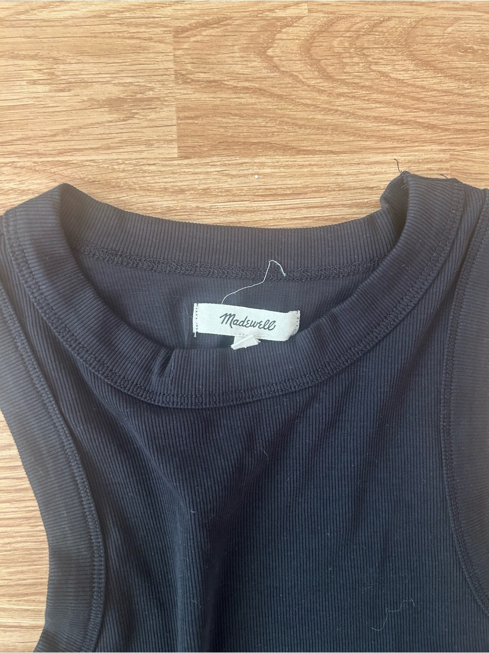 Madewell Black Ribbed Tank Top - Picture 2 of 2